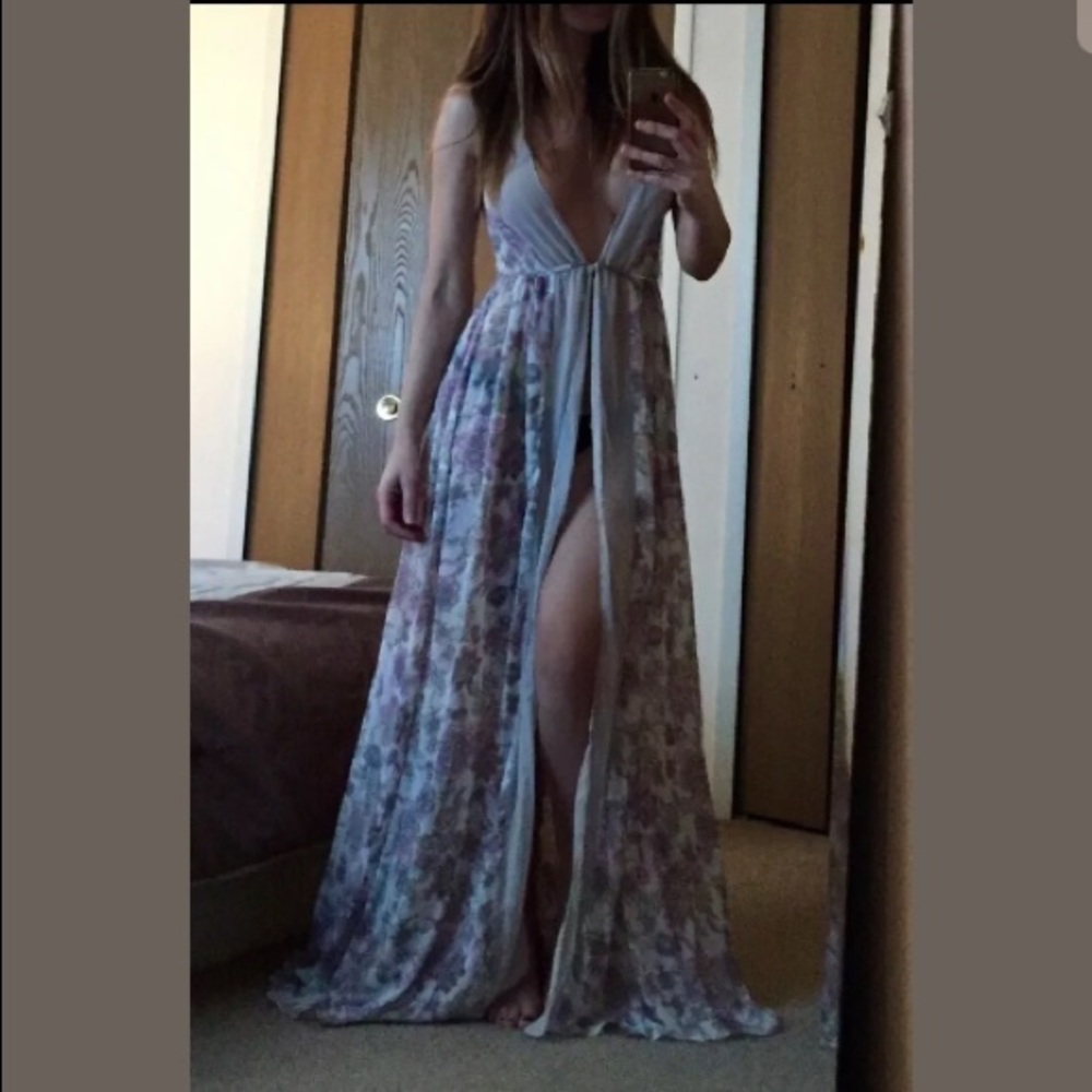 Victoria’s Secret Floral Long Chiffon CoverUp Gown